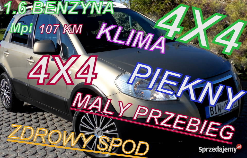 FIAT Sedici 16 4x4 Klima Piekny Zdrowy Spód Sx4 immobilizer Bochnia