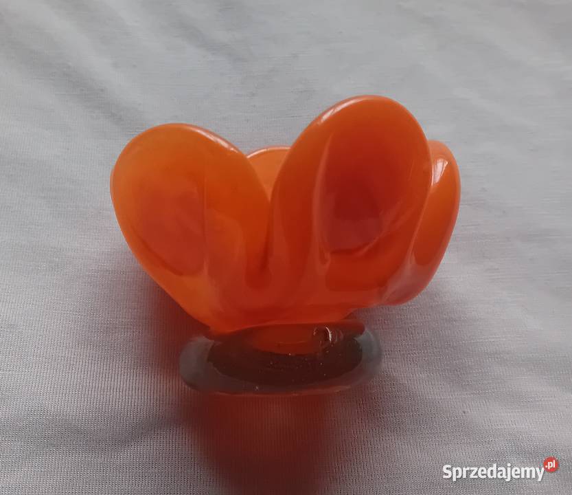 Ręcznie formowany szklany świecznik w stylu Koźminek sprzedam