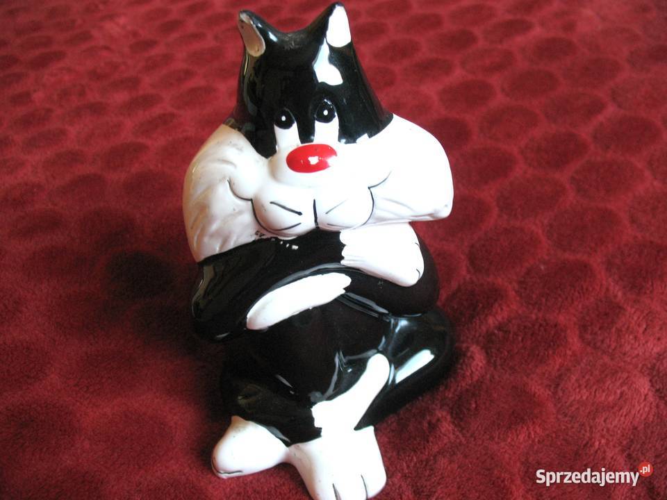 Kot Sylwester skarbonka 16 x 11 x 10 ceramika Siedlce