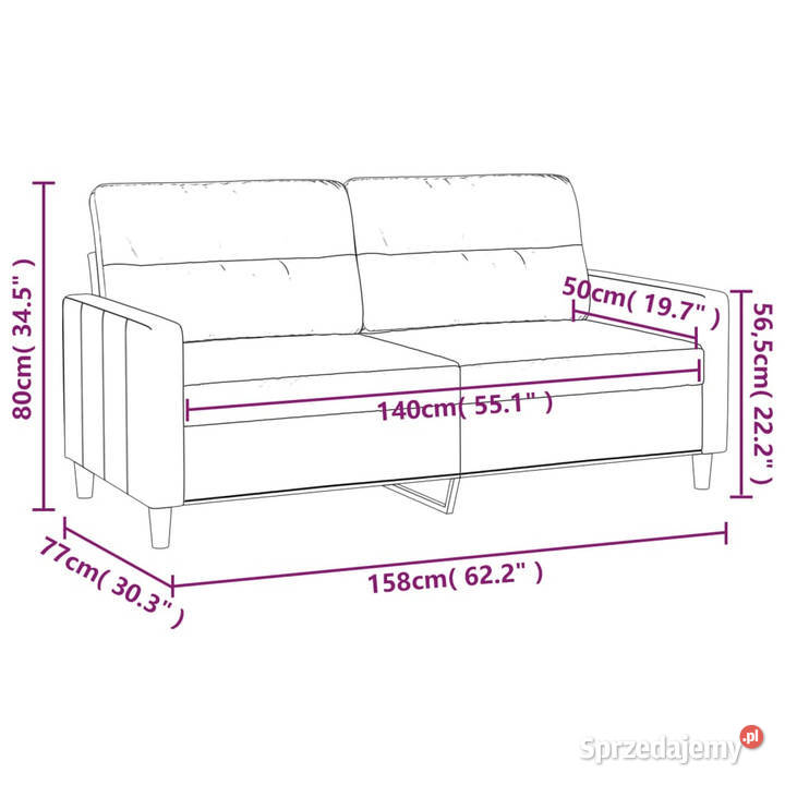 Sofa 2osobowa jasnoszara 140 tapicerowana mazowieckie Warszawa
