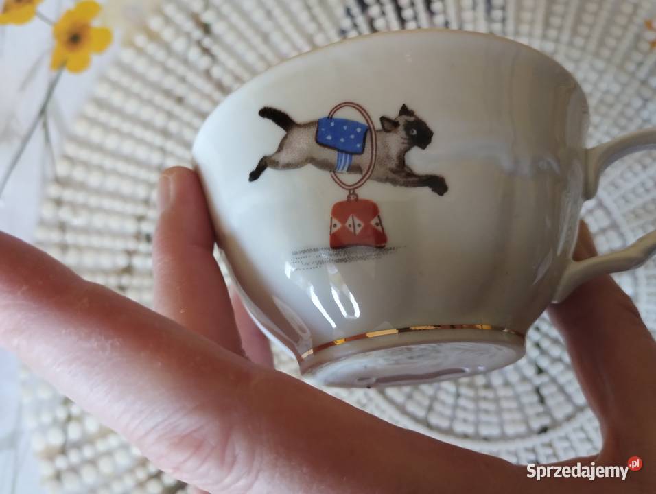 PRL filiżanka porcelana Wałbrzych Cyrk Łódź