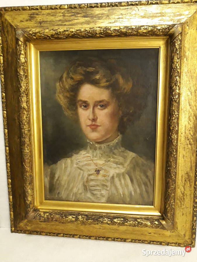 Antyczny Obraz Olejny Portret Kobiety koniec XIX Kraków sprzedam