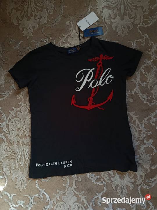 Tshirt bawełniany Polo Ralph Lauren czarny Rozmiar 34(XS) Białystok