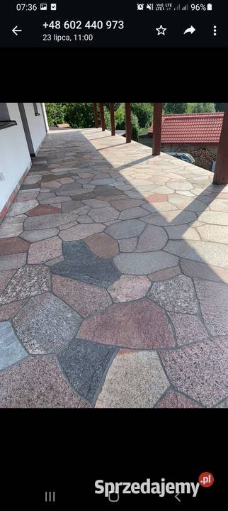 Kamień polny cięty płomieniowany gr2 dekoracyjny pomorskie Kartuzy