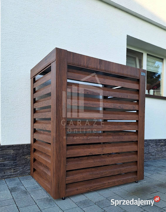 Osłona pompy ciepła 80x40x120 ciemny orzech