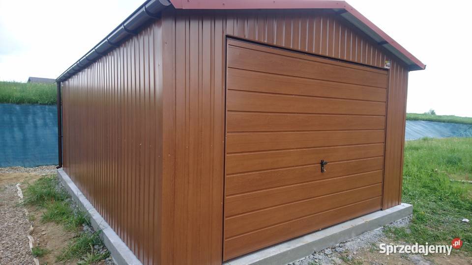Garaż Blaszany Drewnopodobny Złoty Dąb Schowek Ryki