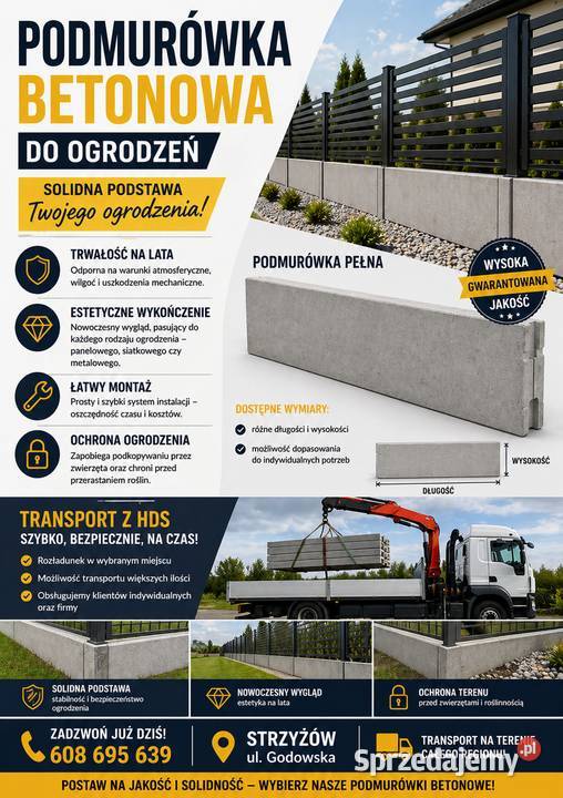 Podmurówka betonowa murek ogrodzeniowy