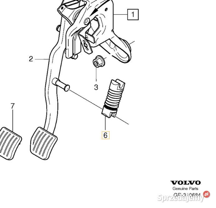 VOLVO S60 V60 XC60 I sprezyna pedalu sprzegla OE Bielany Wrocławskie