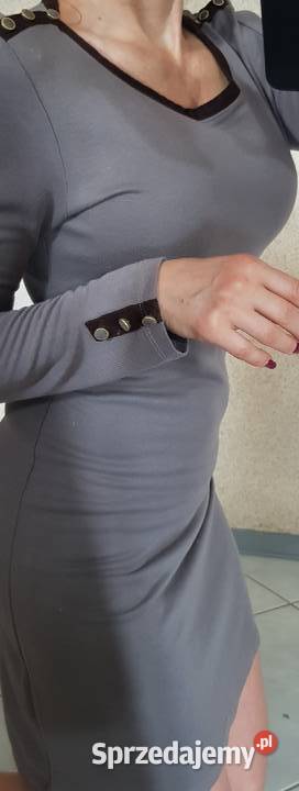 sukienka zdobiona sexy jesienna dzianina tunika Kielce sprzedam