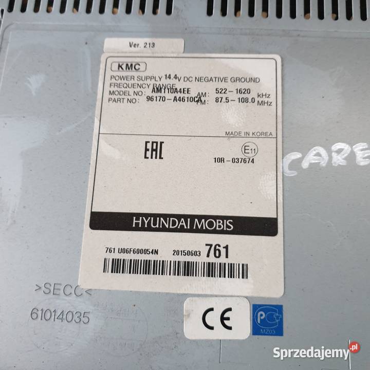 KIA CARENS IV RADIO CD 96170A4610CA 15R Łochowice