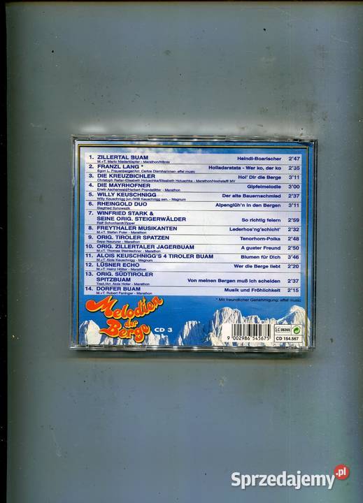 Melodien der Berge Płyta CD zachodniopomorskie Szczecin sprzedam
