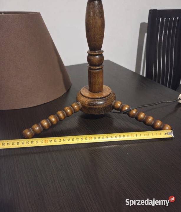 Lampa drrewniana vintage PRL Antyki Poznań