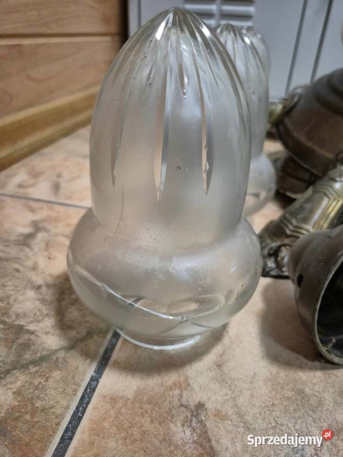 Żyrandol mosiądz PRL 5 ramienny Dąbrowa Górnicza