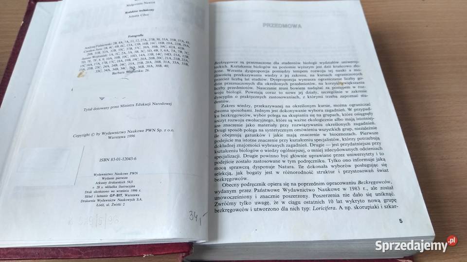 Bezkręgowce podstawy morfologii funkcjonalnej Gdańsk