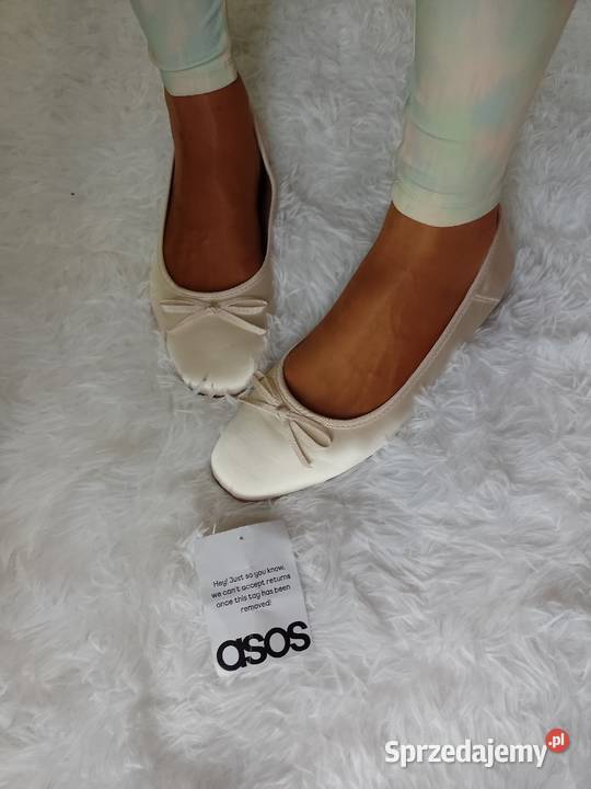 41 ASOS Kremowe baleriny wieczorowe z Londynu Kraków sprzedam