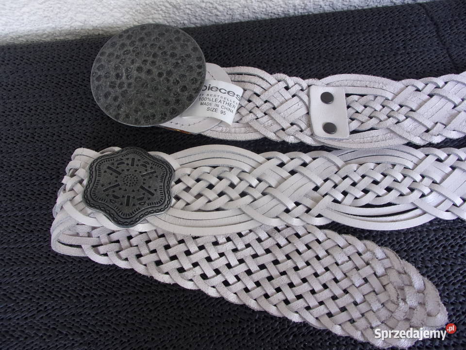 Firmowy pasek damski Pieces skórzany kolor Warszawa