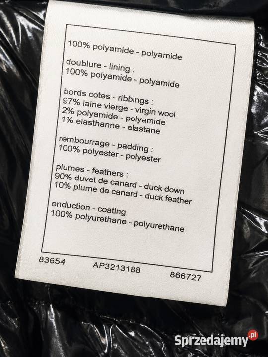Kurtka puchowa zimowa chanel wypełnienie kacze czarny Warszawa