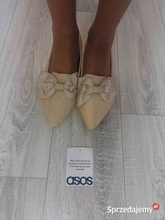 41 ASOS Beżowe Baleriny mokasyny letnie z Balerinki Kraków