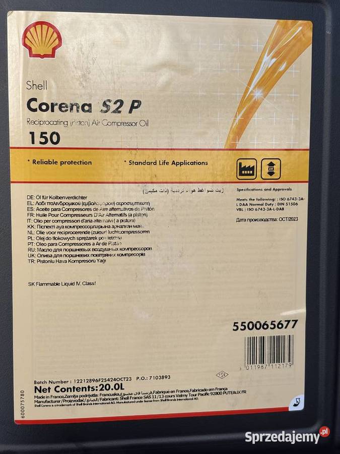 Olej Corena P150 do sprężarek powietrznych Bytom
