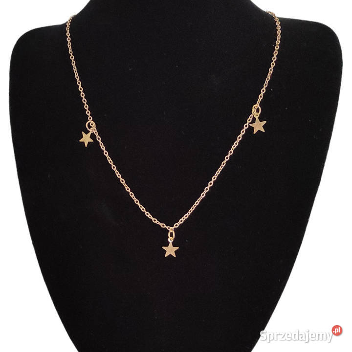 Łańcuszek trzy gwiazdy kol złoty NOWY Łódź sprzedam