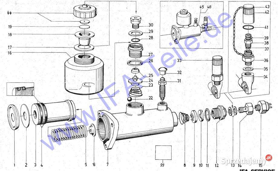 Pompa hamulcowa IFA L60 fi 45 mm ciężarowe Konstantynów Łódzki
