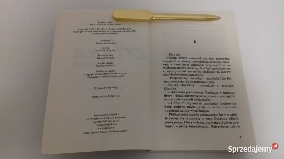 Książka Anna nowe życie J Pfaue do sprzedania małopolskie Kraków