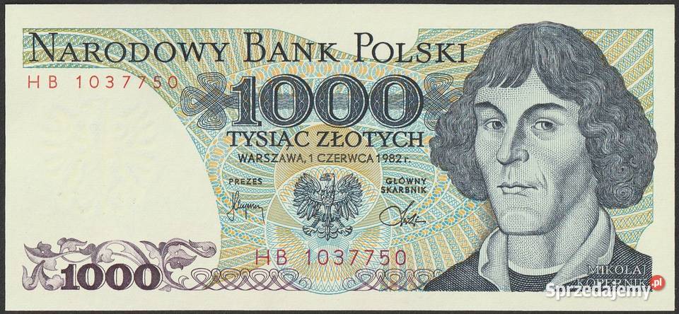 Polska 1000 złotych 1982 stan bankowy UNC Numizmatyka