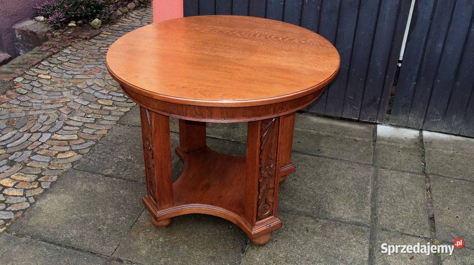 Unikatowy Okrągły Stół Stolik Jadalniany Kawowy Antyki, Sztuka, Kolekcje dolnośląskie sprzedam