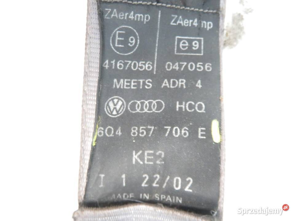 PAS PRAWY PRZEDNI VW POLO IV 9N 6Q4857706M osobowe Pasy bezpieczeństwa