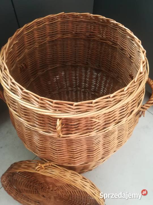 Kosz wiklinowy z pokrywą duży Kąty Wrocławskie
