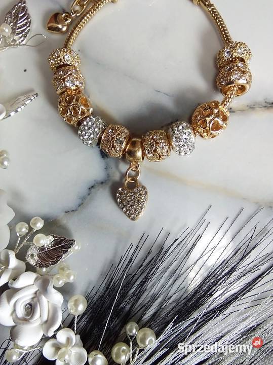 Urocza bransoletka ze stali szlachetnej Pandora pozłacane Zgierz sprzedam