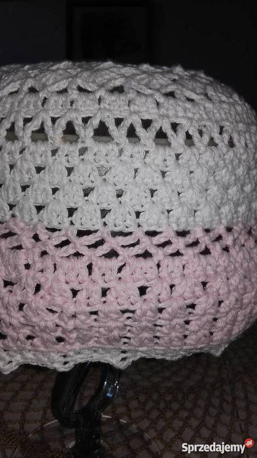 KORONKOWA AŻUROWA CZAPKA MELONIK Z BAWEŁNY sprzedam