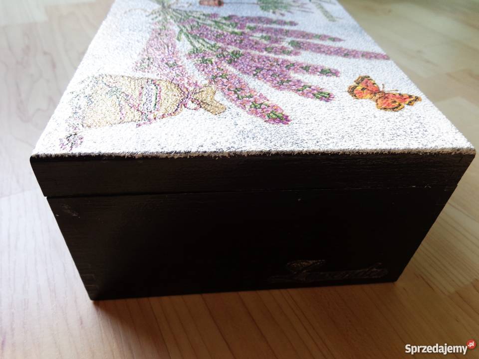 Drewniana ozdobna LAWENDA skrzyneczka na skarby mazowieckie Warszawa