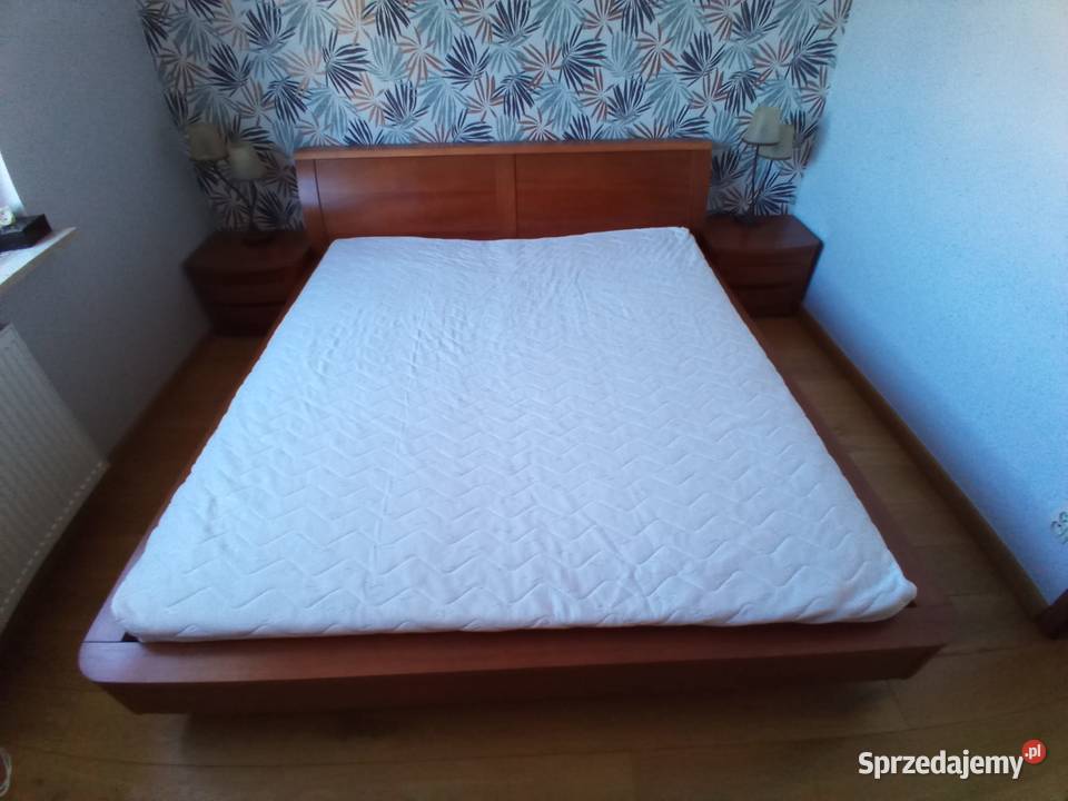 Komplet łóżko szafki nocne lampy materac 180x200 Skórzewo