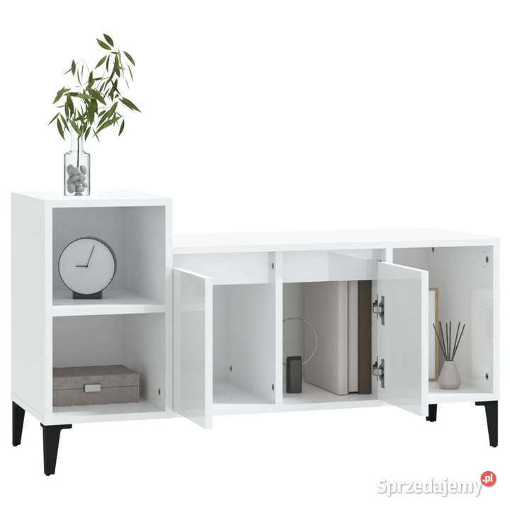 Szafka pod TV wysoki połysk biała 100x35x55 RTV Warszawa