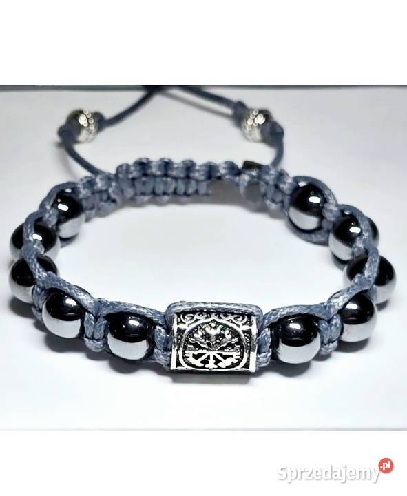 BRANSOLETKA KAMIEŃ 10 mm HEMATYT RUNA VEGVISIR Katowice