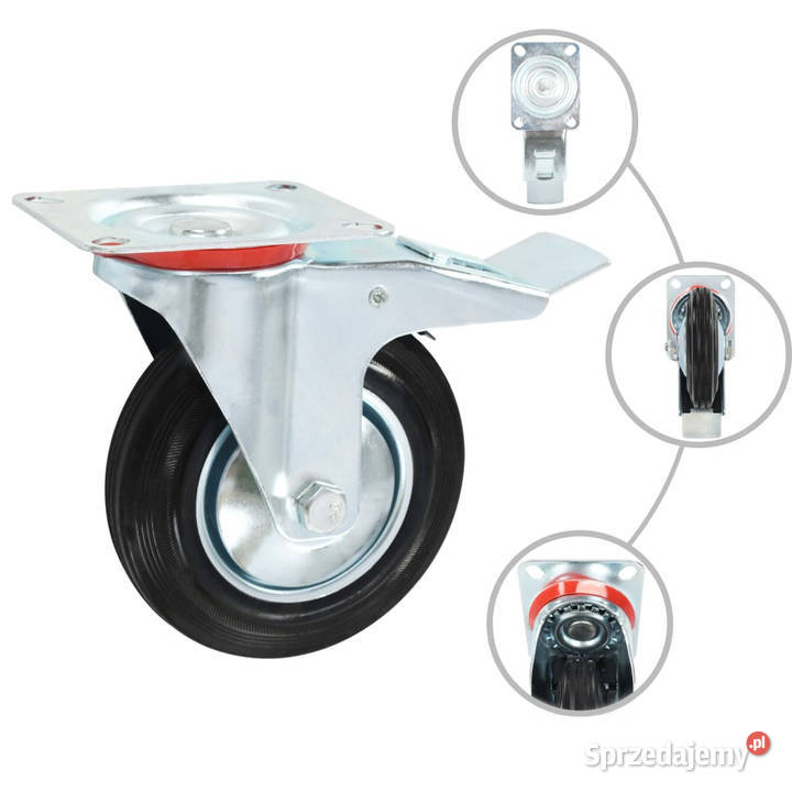 Kółka skrętne z podwójnymi hamulcami 4 160 mm Warszawa
