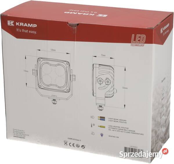 Lampa robocza LED kwadratowa 70W 6000lm 1045V Kamionna