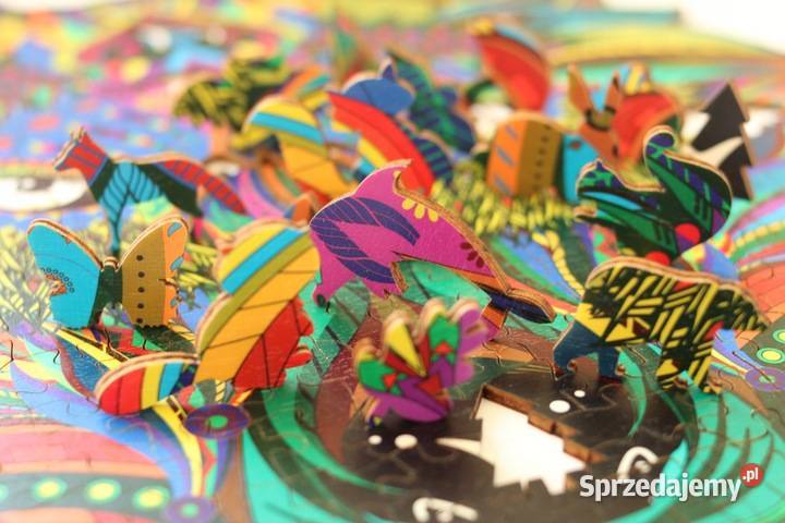 Drewniane puzzle dorosłych zwierzęta 3d WILK Mikołów sprzedam