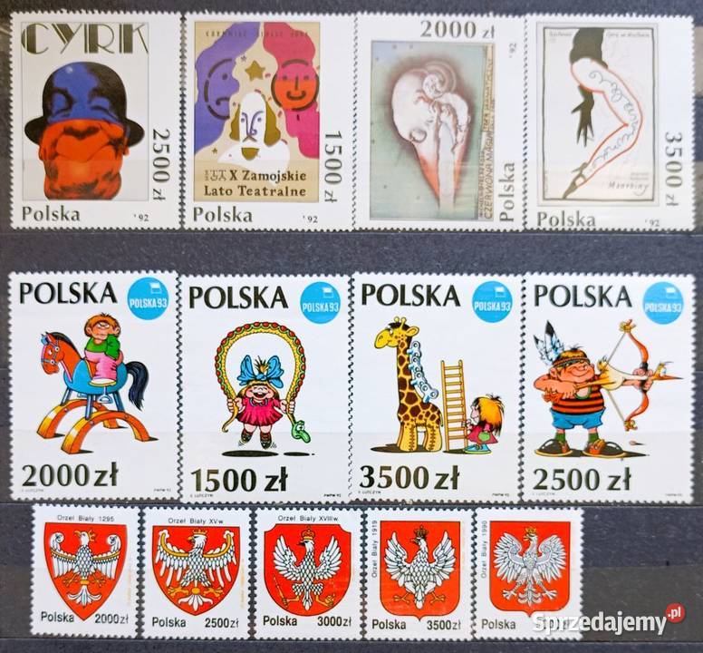 R Znaczki polskie rocznik 1992 czysty