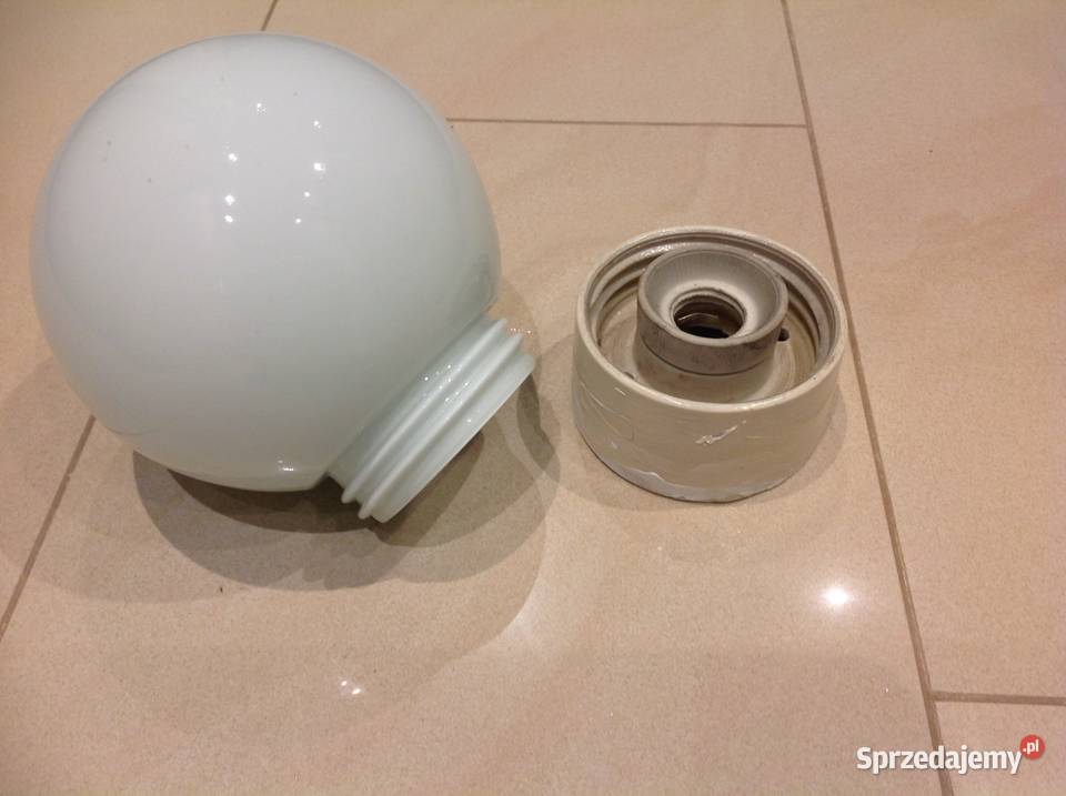 Lampa Sufitowa Biały Klosz z Oprawą Ceramiczną