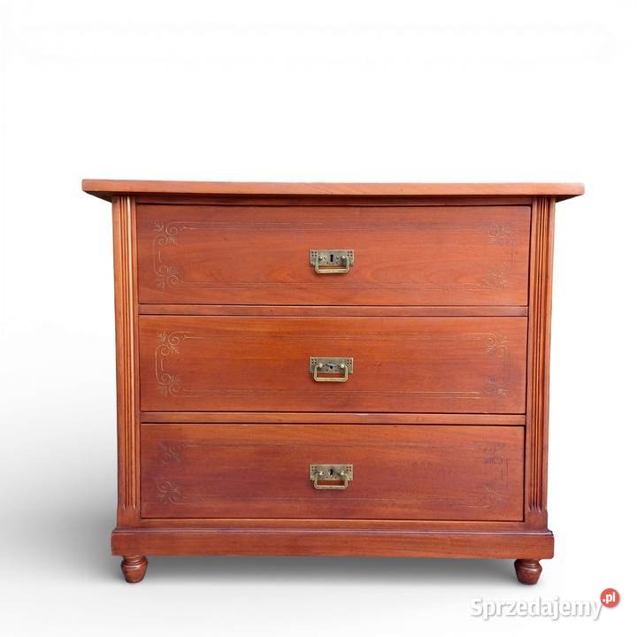 Komoda Secesyjna 3 szufladowa Fornir mahoń Suchorzew sprzedam