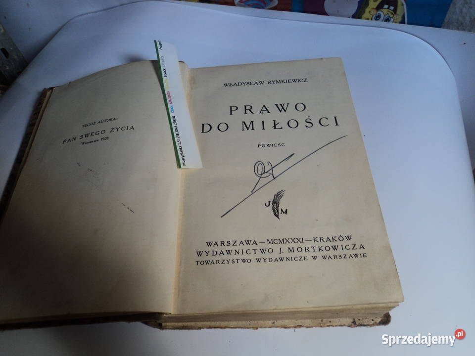 Prawo do miłości Władysław Rymkiewicz 1931r