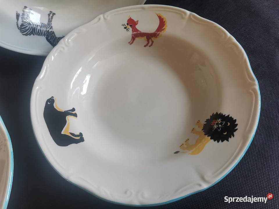 Stare bajkowe głębokie talerze porcelana Siemianowice Śląskie sprzedam