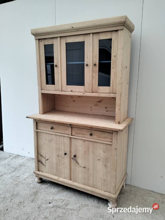 kredens antyczny drewniany sosnowy antik studio Lubrza