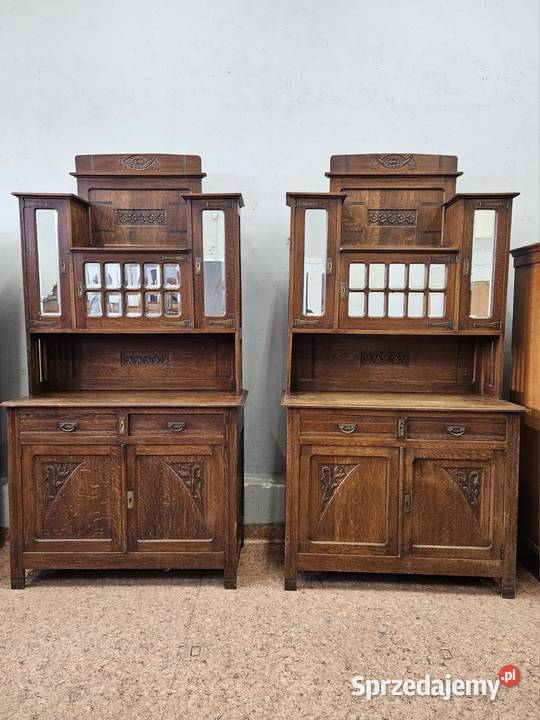 Dwa stare kredensy secesja Nowy Sącz