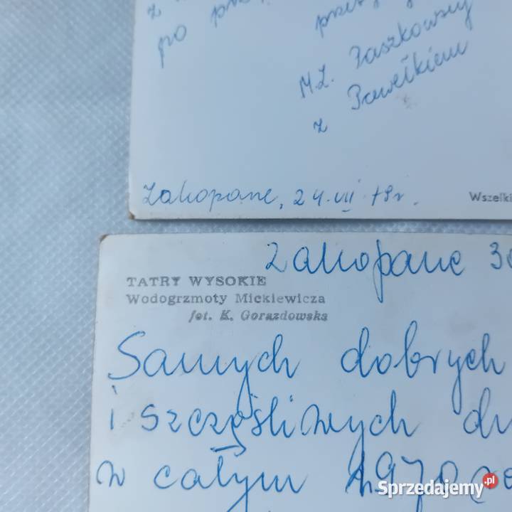 Dwie pocztówki Tatry RUCH 1969 r KAW 1977 r Koźminek sprzedam