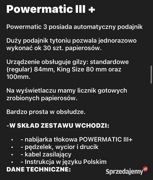 Nabijarka do papierosów elektryczna Pozostałe