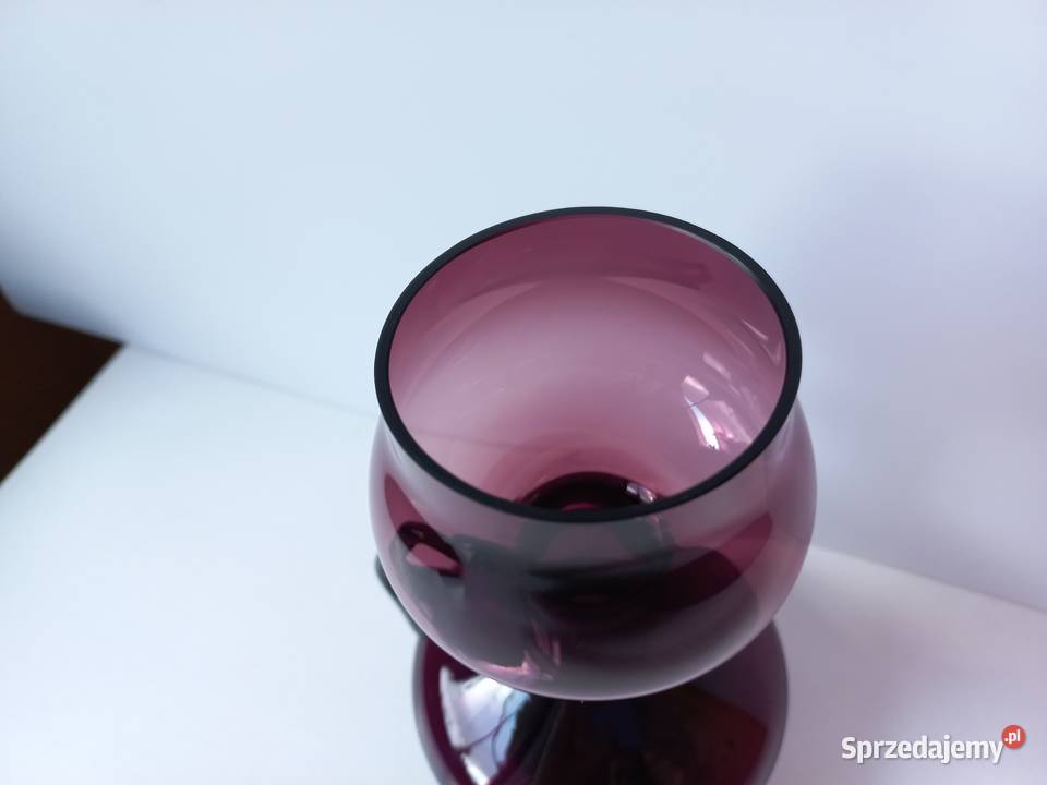 Świecznik Huta Alicja kolorowe szkło PRL Dąbrowa Górnicza