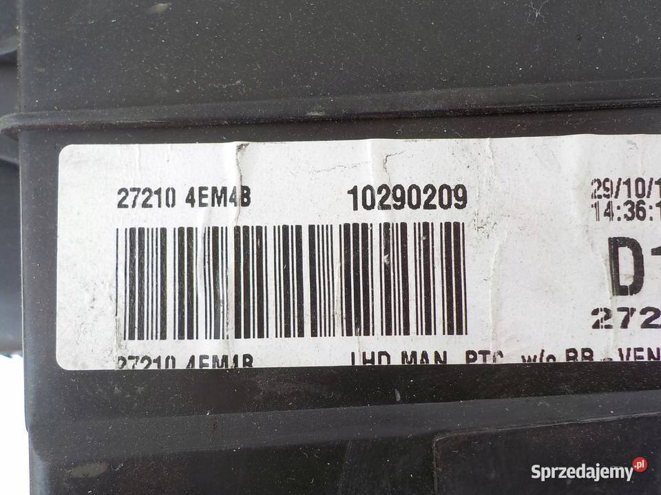 NAGRZEWNICA DMUCHAWA NISSAN QASHQAI J11 12 DIG osobowe